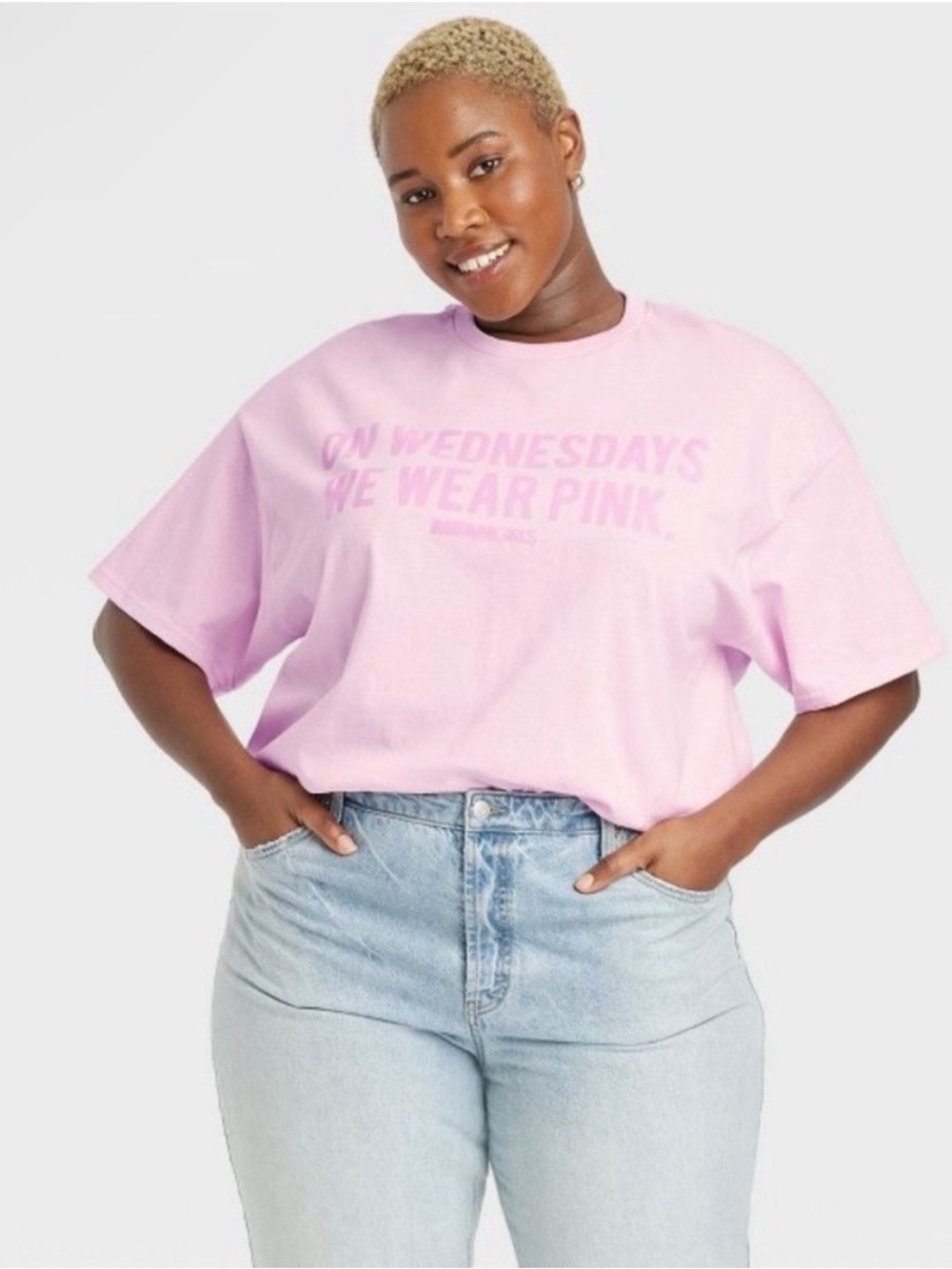Mean Girls "On Wednesdays We Wear Pink" Graphic Tee Size L Official Merch Y2K
